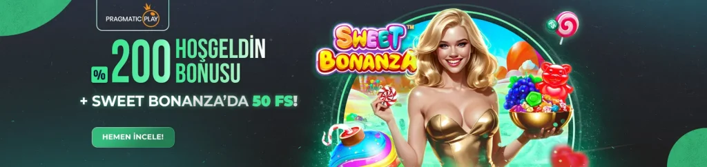 %200 Pragmatic Play Hoşgeldin Bonusu + Sweet Bonanza’da 50 FreeSpin, Slot Oyunları